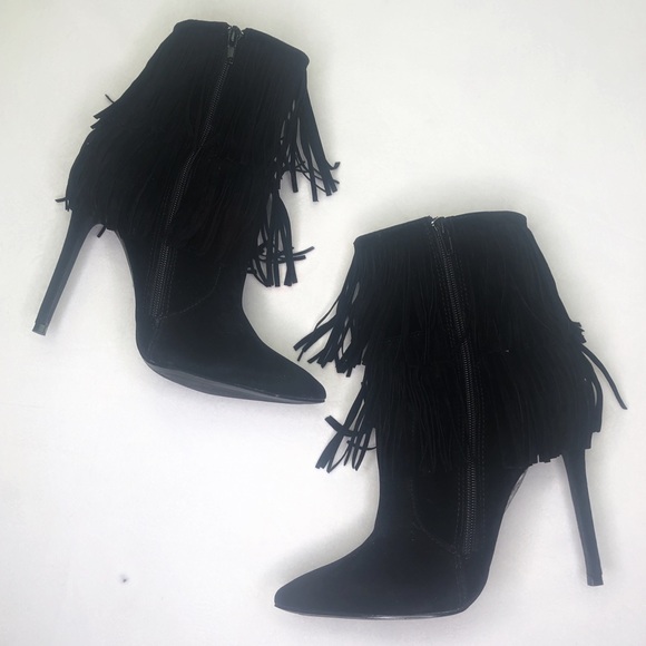 Shoe Republic LA Fringe Bootie Stiletto Sexy 8.5 - Picture 11 of 14